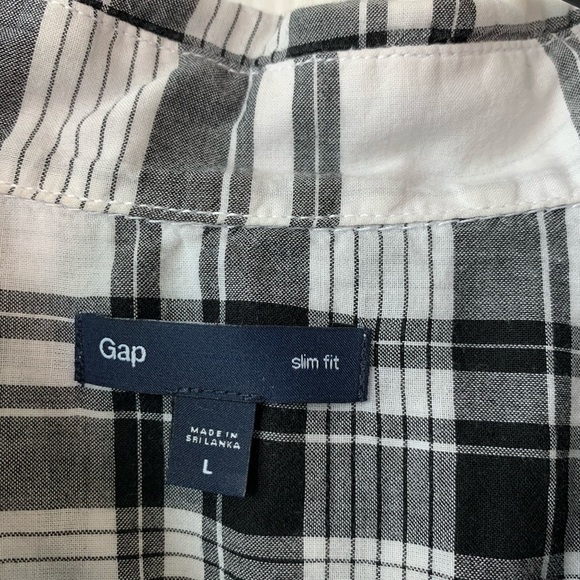 Gap Slim Fit Plaid Short Sleeve Button Up Tee Sz Large - Picture 3 of 9